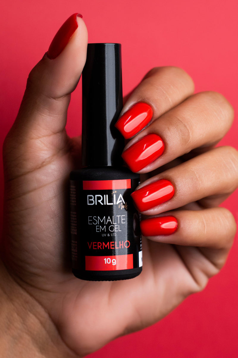 Esmalte Em Gel Vermelho - Brilia Nails