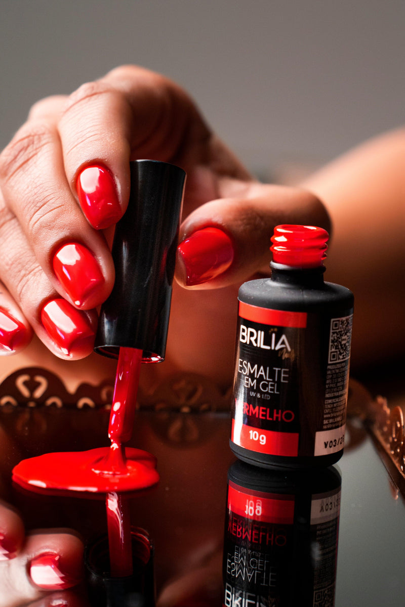 Esmalte Em Gel Vermelho - Brilia Nails